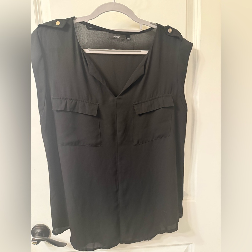 Apt 9 Black Sleeveless Women's Top Size Large